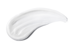 A photograph of a smudge of white cosmetic cream